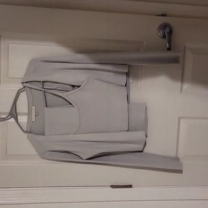 Light Green/Gray Cardigan Set